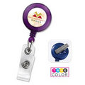 Round Plastic Custom Badge Reels with Swivel Clip, Translucent